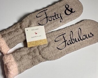 fabulous forty socks Birthday Shirt custom 40th Birthday socks 40th Birthday Gift idea for 40 and fabulous gift 40th birthday party