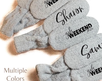 Custom Girls Weekend Socks Cozy Bachelorette Party Gift Bridesmaid Proposal Matching Girls Trip Favor Personalized Girls trip gift idea