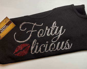 BLiNg Forty Licious Shirt, Fortylicious shirt, 40th Birthday Shirt, forty and fabulous shirt, Custom birthday Shirt, vintage 1985
