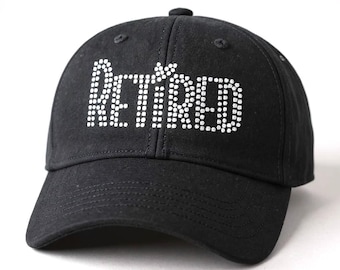 Personalized Custom Rhinestone Retirement Hat Customized Gift Idea Women Bling Sparkle Retirement Party Accessory gift for retirement her