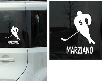 Personalized Hockey Window Sticker Custom Player Name Number Customized Decal Gift Idea for Fans Sports Car Truck Laptop Decor