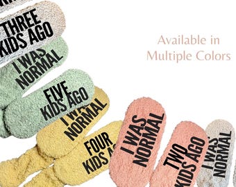 Personalized Fuzzy Socks for Mom I Was Normal 3 Kids Ago Custom Funny Gift Idea Customized Mom Socks Birthday Gift from Kids customize