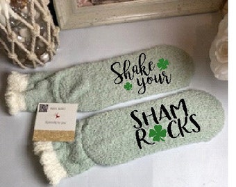 Fun Socks | shake your shamrocks socks | St Patricks day socks | st patricks day shirt | st patricks day funny | st patricks day gift