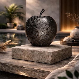 CORE / Scultura di mela / Oggetto d'arte simbolico / Decorazione gotica moderna / Scultura contemporanea stampata in 3D