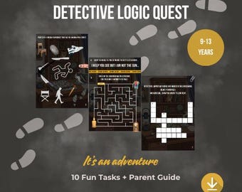 Detective Logic Quest for Kids 9–13 | Printable Mystery Game | Indoor Scavenger Hunt | Group Game 1–5 Kids