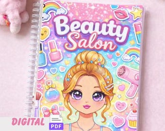 Beauty Salon Busy Book | Dress Up Doll, Hair Salon Game (Digital Download PDF)