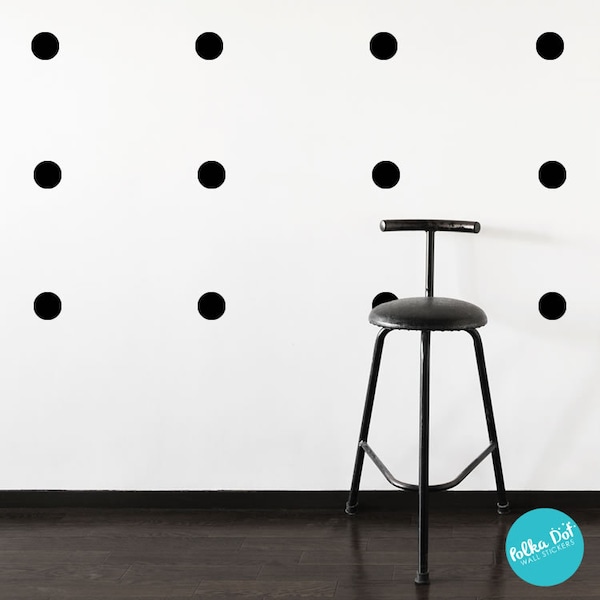 Peel and Stick Black Polka Dot Wall Decals | Long Life | Apartment Safe