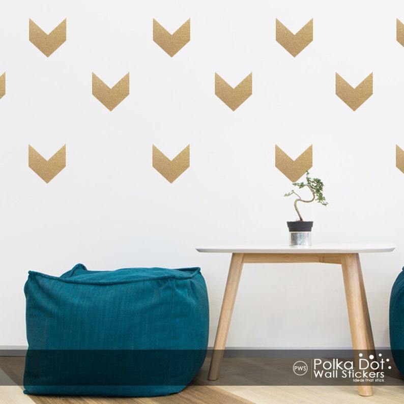 Peel and Stick Chevron Wall Decals Long Life Apartment Etsy