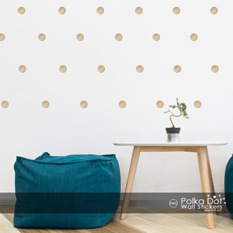 2 Two Inch Peel and Stick Metallic Gold Polka Dot Wall Etsy
