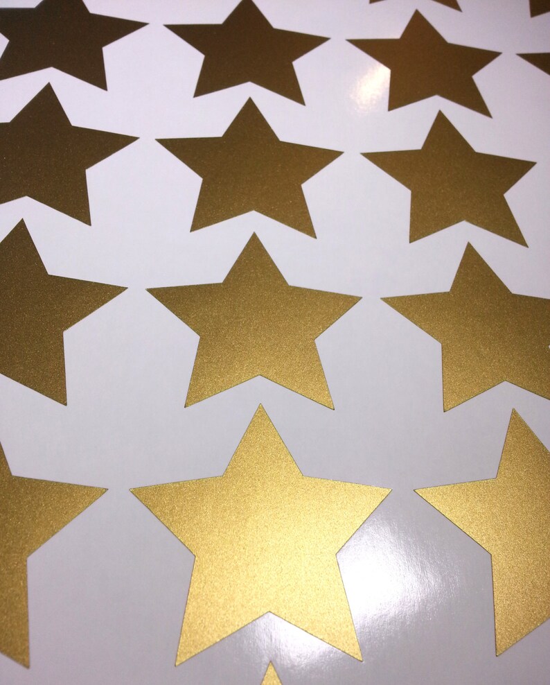 Peel and Stick Metallic Gold Star Wall Decals Long Life Etsy