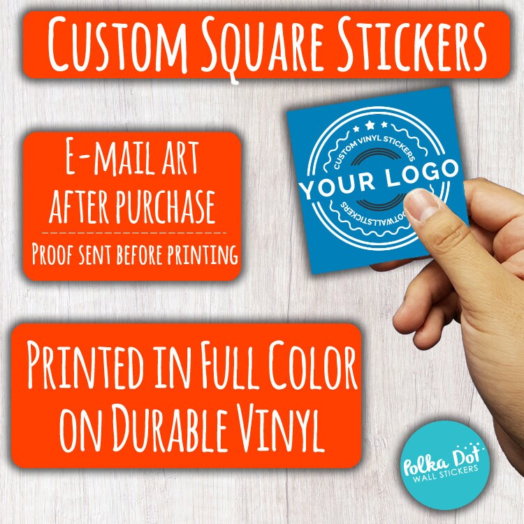 Full Color Vinyl Square Stickers Gloss or Matte Laminate | Etsy