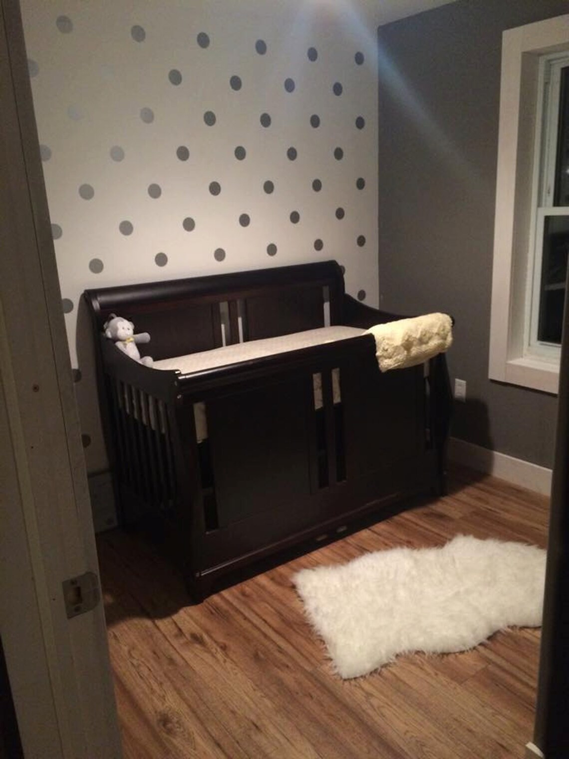 Peel and Stick Metallic Silver Grey Polka Dot Wall Decals Etsy