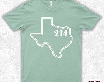 Custom 214 Dallas Texas T Shirt - TX Gift - T-Shirt