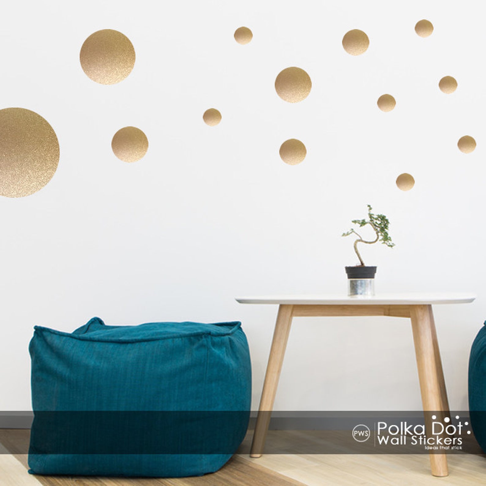 17 Dots Assorted Size Peel and Stick Metallic Gold Polka Dot Etsy