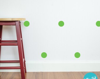 Peel and Stick Yellow Green Polka Dot Wall Decals | Long Life | Apartment Safe