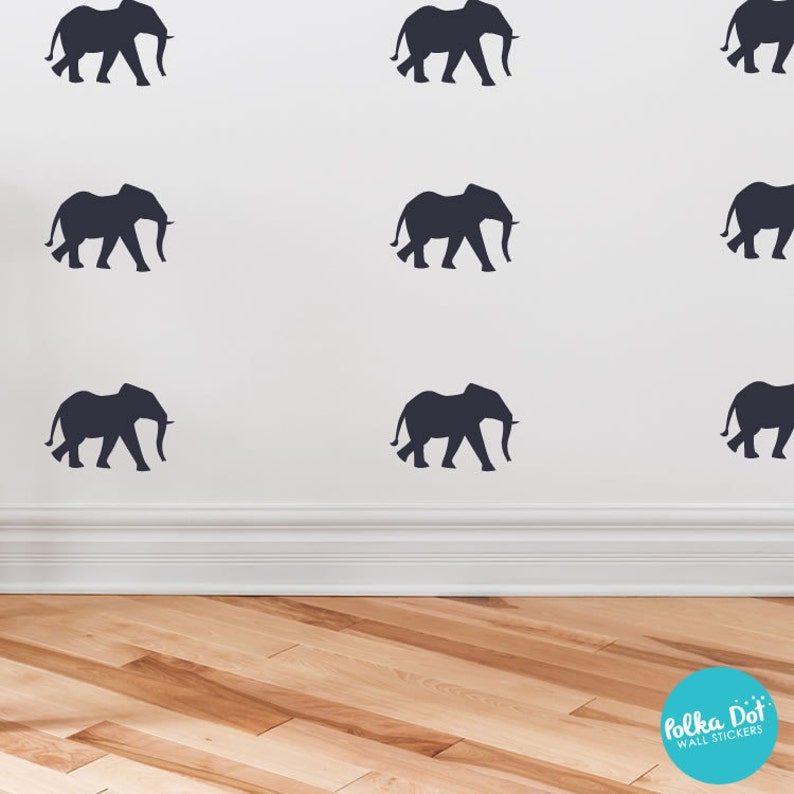 Peel and Stick Elephant Wall Decals Long Life Apartment Etsy