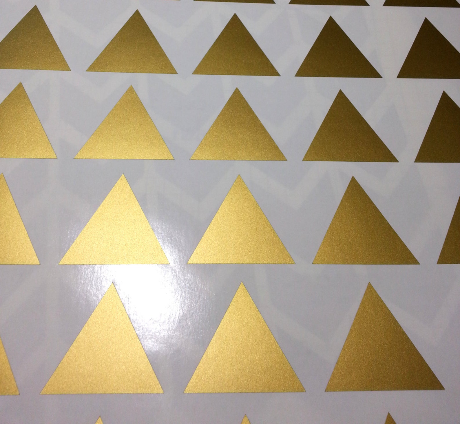 Peel and Stick Metallic Gold Triangle Wall Decals Long Life Etsy
