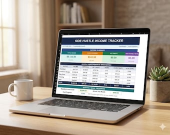 Side Hustle Income Tracker Excel & Google Sheets | Multiple Income Streams | Gig Worker Expense Log | Digital Download