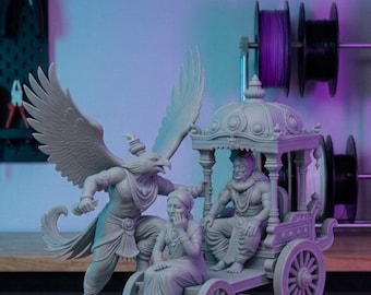 Jatayu Defending Ravana Statue | Ramayana Sculpture, Resin Art (5 Inch)