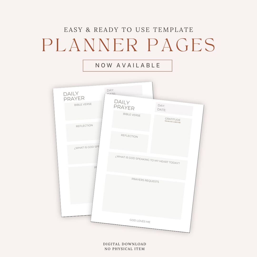 Daily Prayer Printable | Christian Prayer Planner | Prayer Journal Page ...