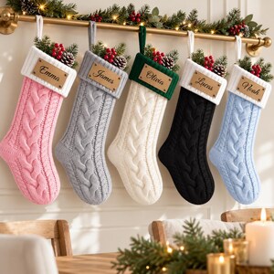 Schattige babyroze kerstkousen voor meisjes, kerstcadeau voor baby's, eerste kerstkous voor baby's, gepersonaliseerde kerstkousen voor babymeisjes