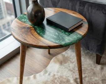 Live Edge Epoxy Coffee Table Resin Side & End Tables Living Room Furniture Handmade