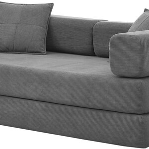 Sofá cama plegable convertible 4 en 1, sofá de suelo de pana de 198 cm con cama extraíble, sofá cama futón modular para sala de estar y dormitorio. imagen 10