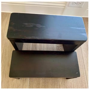Wooden 2-Step Stool, Heavy Duty, Supports 450 lbs, Kitchen Bathroom Use