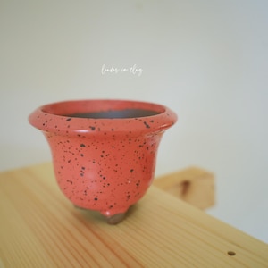 3”W x 2.5H Handmade Ceramic Succulent Pots in landscape –  Medium Breathable Asian Art Planters with Drainage