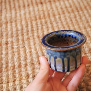 2Inch Handmade mini Succulent Planter, Mini Ceramic Pot for Small Succulents & Cacti - unique Design peacock blue