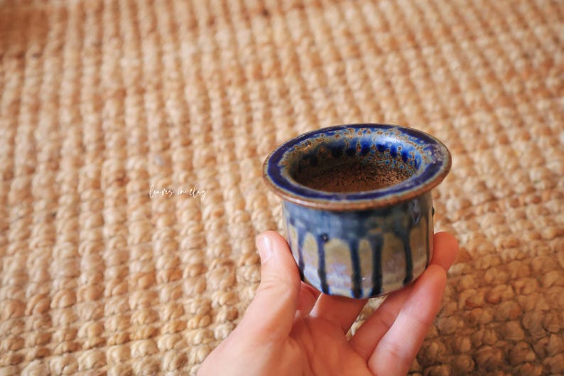 2Inch Handmade mini Succulent Planter, Mini Ceramic Pot for Small Succulents & Cacti - unique Design peacock blue