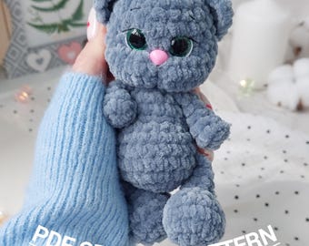 Cute Kitty crochet pattern PDF, Easy to follow crochet pattern Cat, Crochet Tutorial, Cat crochet pattern, Crochet pattern for beginners