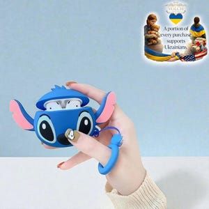 Blått silikonfodral för hörlurar i Alien-stil | Skyddande tecknat fodral