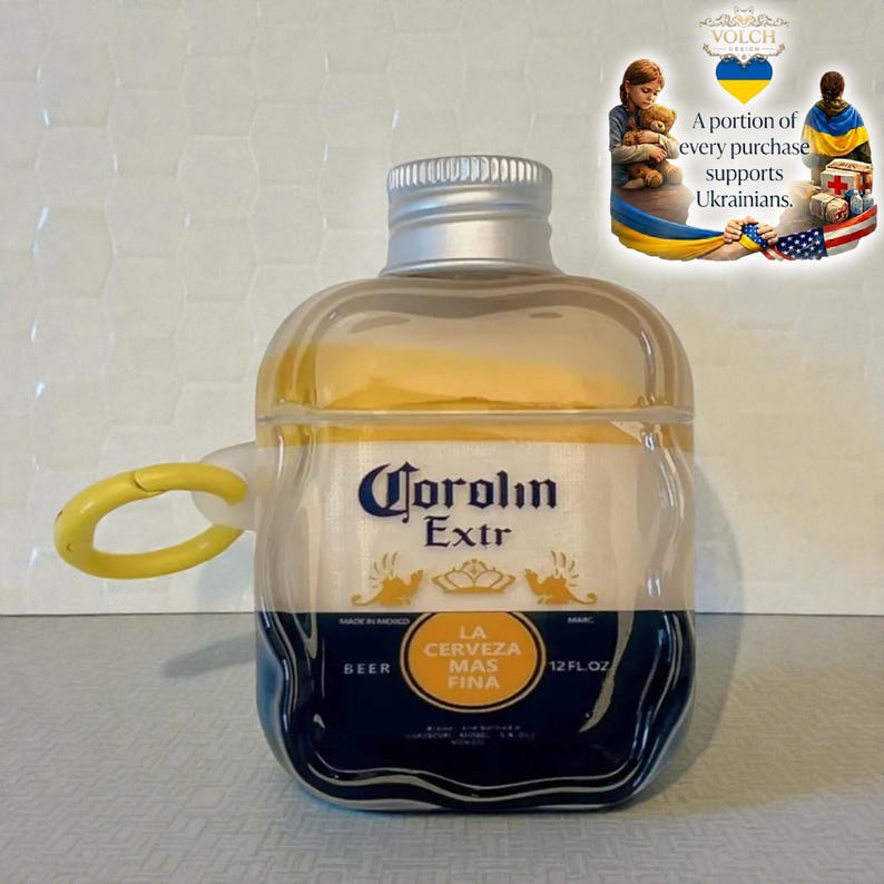 Bottle-Style 3D Silicone AirPods Case with Ice Cube Pendant image 7