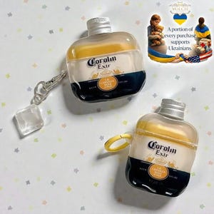 Bottle-Style 3D Silicone AirPods Case with Ice Cube Pendant image 8