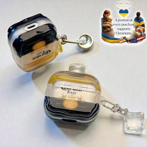 Bottle-Style 3D Silicone AirPods Case with Ice Cube Pendant image 2