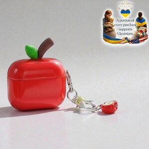 Red Apple AirPods Case | Silicone Protective Cover image 7
