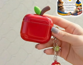Red Apple AirPods Case | Silicone Protective Cover