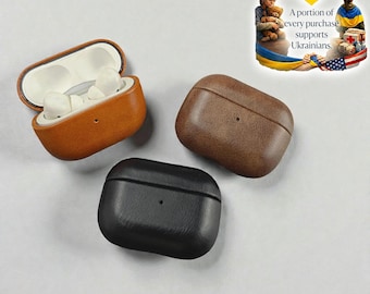 Funda de piel para AirPods Pro – Funda protectora antigolpes con llavero / Regalo para él