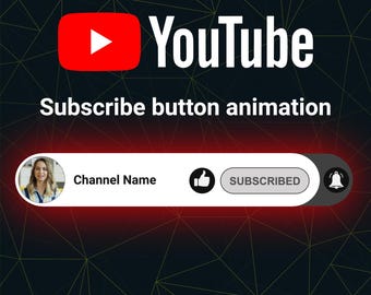 Animazione di iscrizione personalizzata su YouTube per introduzioni video, pulsante Mi piace e Iscriviti, pulsante di iscrizione animato personalizzato