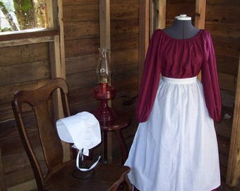 Pioneer Prairie Colonial Dress Costume Civil War-Womens