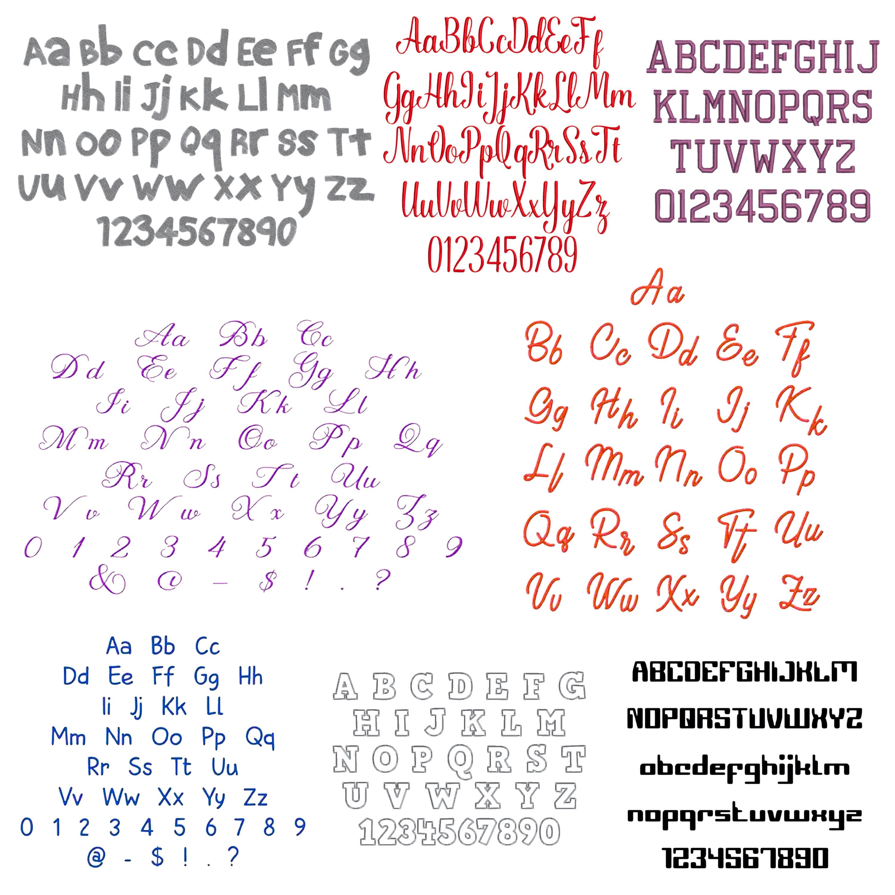 100 PES Embroidery Fonts Bundle for Machine | Embroidery Alphabet ...