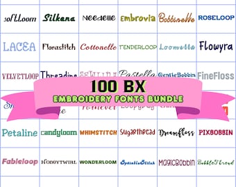 100 ONE Kreuzstich Schriften Bundle für Maschine | Stickdatei Alphabet & Monogramm Buchstaben | Schreibschriften in 3 Größen