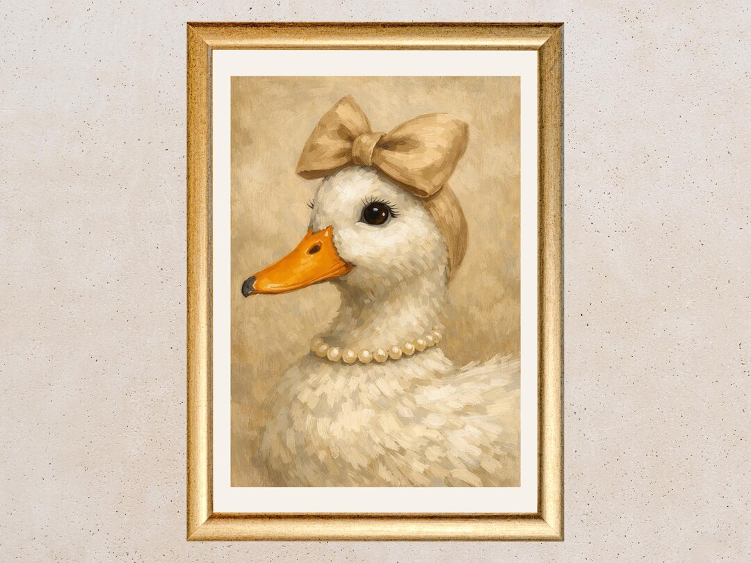 Cute Duck Nursery Wall Art | Vintage Animal Print for Baby Room ...