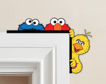 Letrero de esquina de Barrio Sésamo, Arte de pared para habitación infantil, Letras estilo callejero, Regalo personalizado, Letrero para puerta, Decoración para el hogar Disney, Decoración para habitación infantil