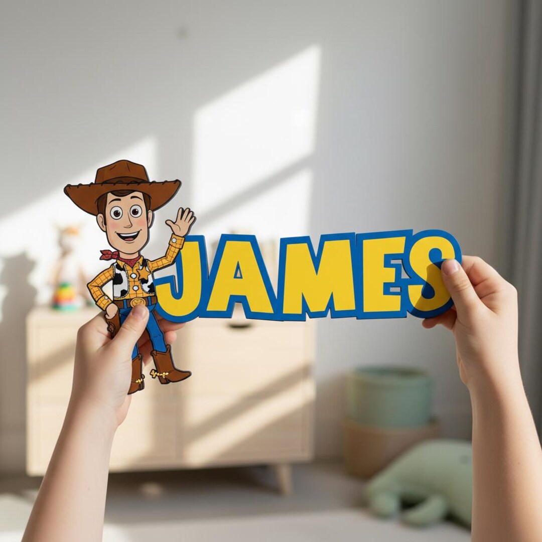 Toy Story Woody Custom Name Wooden Wall Decor, Personalized Kids Room ...