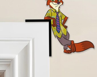 Disney Zootopia Nick Wilde Door Corner Sign, Nick Wilde Door Decor, Disney Home Decor, Kid Room Decor, Unique Birthday Gift