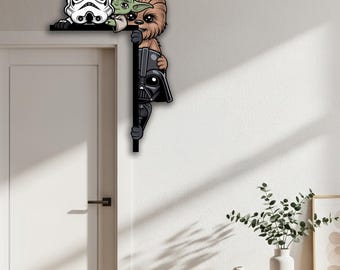 Star Wars Peekaboo Peeking Peeker Door Corner Sign, Star Wars Door Corner Sign, Star Wars Home Decor, Kid Room Decor