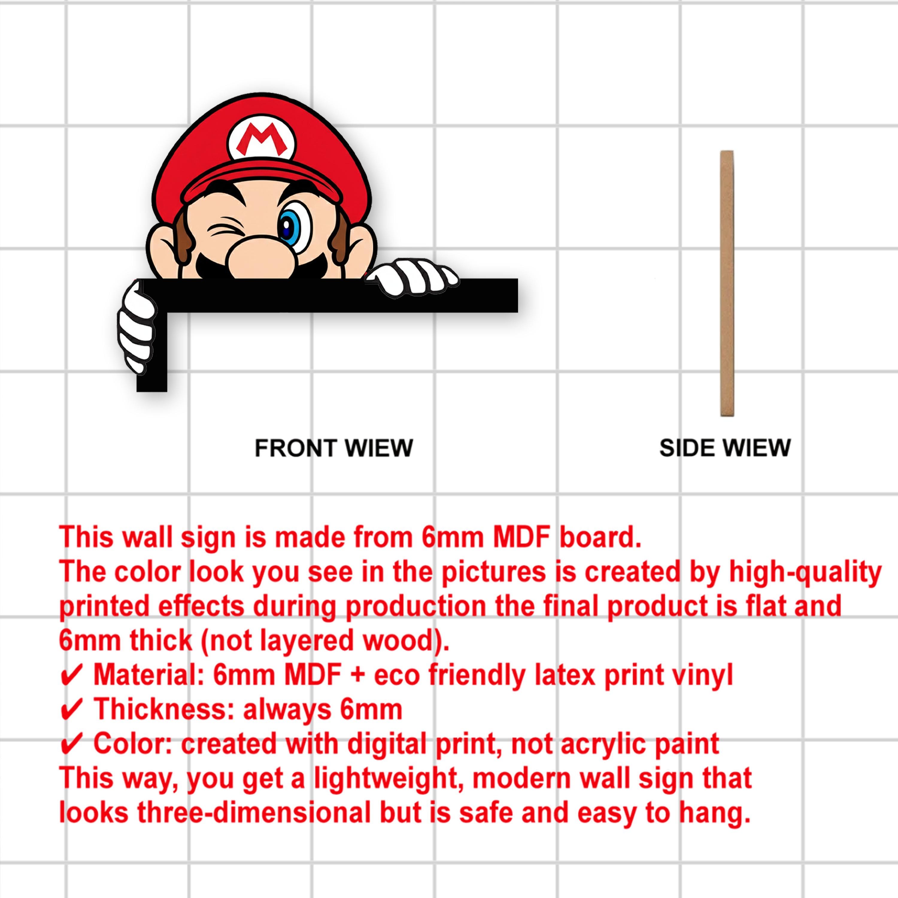 Super Mario Peekaboo Corner Sign, Custom Kids Baby Nursery Room Door ...