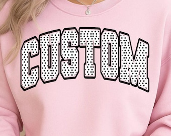 Custom Polka Dot Text SVG, Retro Trendy Design (Digital Download)